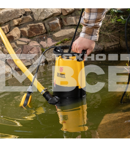 Дренажный насос для чистой и грязной воды DP-600S, 600 Вт, напор 7 м, 13000 л/ч Denzel