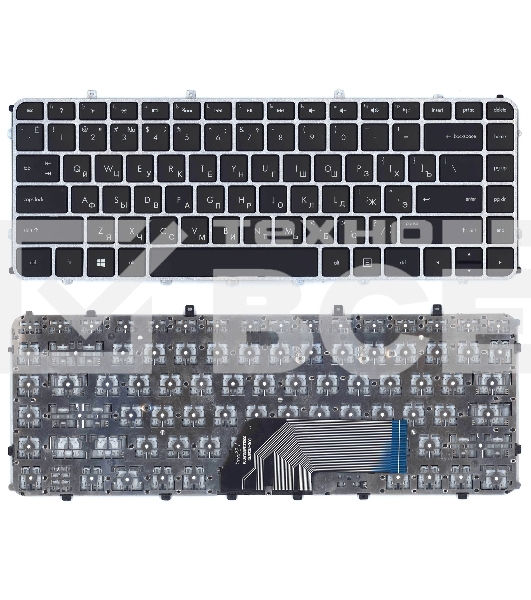 Клавиатура для ноутбука HP Envy 4-1000 Envy 6-1000 черная с серебристой рамкой