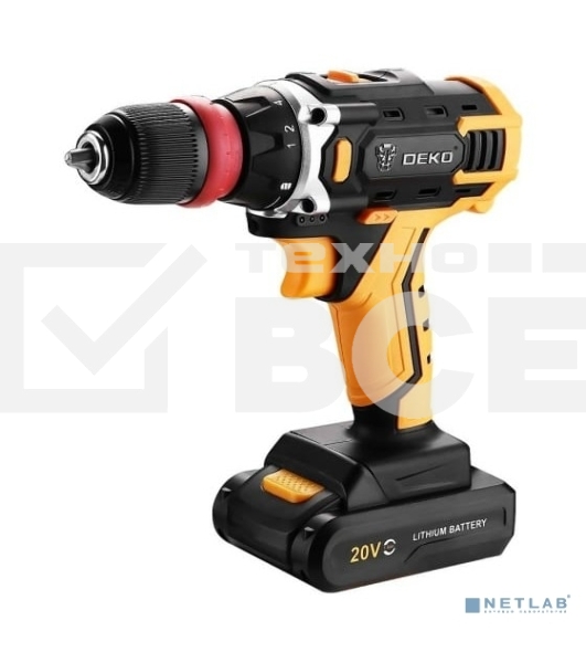 Дрель-шуруповерт Deko DKCD20FU-Li 063-4176, Аккумуляторная, 20В