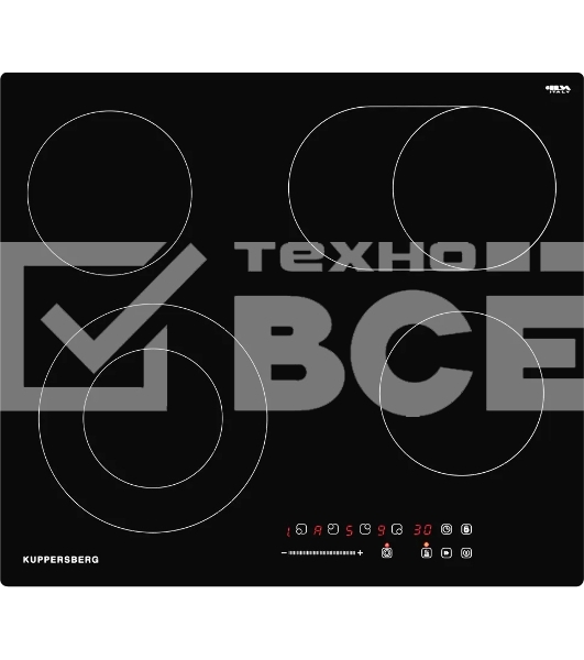 Встраиваемая варочная панель Kuppersberg ECS 627 60 см, электрическая, 4 конфорки, черный цвет