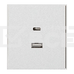 Розетка Kranz STRONG USB-A+Type-C 3А с функцией быстрой зарядки жемчуг, фото2