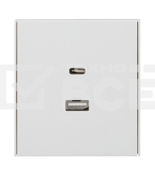 Розетка Kranz STRONG USB-A+Type-C 3А с функцией быстрой зарядки жемчуг