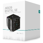Кулер для процессора DEEPCOOL AK620 DIGITAL SE LGA20XX/1700/1200/115X/AM5/AM4 (9шт/кор, TDP 260W, PWM, DUAL Fan 120мм, 6 тепл. трубок, ARGb, черный) RET (R-AK620-BKADMN-GJD), фото11