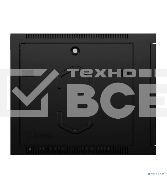 Шкаф телекоммуникационный настенный Cabeus SH-05F, 19', 9U, 501х600х450 мм (ВхШхГ), дверь: металл, сварной, цвет: чёрный
