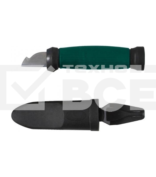Нож FIT 10642электрика нерж.сталь прорез.ручка 2-сторонняя заточка лезвие 33мм