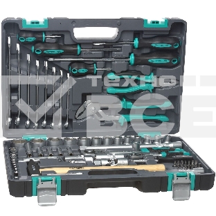 Набор инструментов STELS 141041/2'' 1/4'' CrV пластиковый кейс  76 предм.
