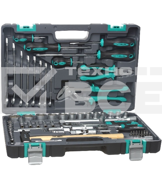 Набор инструментов STELS 141041/2'' 1/4'' CrV пластиковый кейс  76 предм.