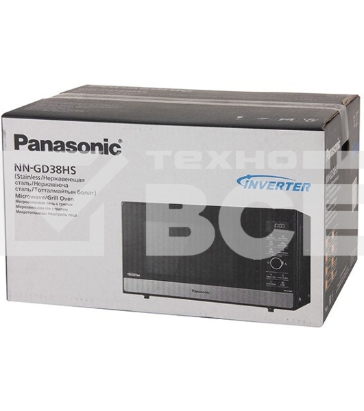 Микроволновая печь Panasonic NN-GD38HSZPE черный, 23 л, 1000 Вт, переключатели - поворотный механизм/сенсор