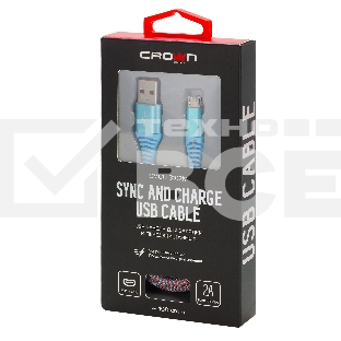 Кабель Crown USB - microUSB CMCU-3102M blue