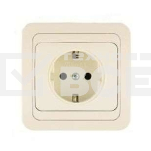 Розетка 1-м СП Mimoza 16А IP20 с заземл. крем/крем Makel 25028