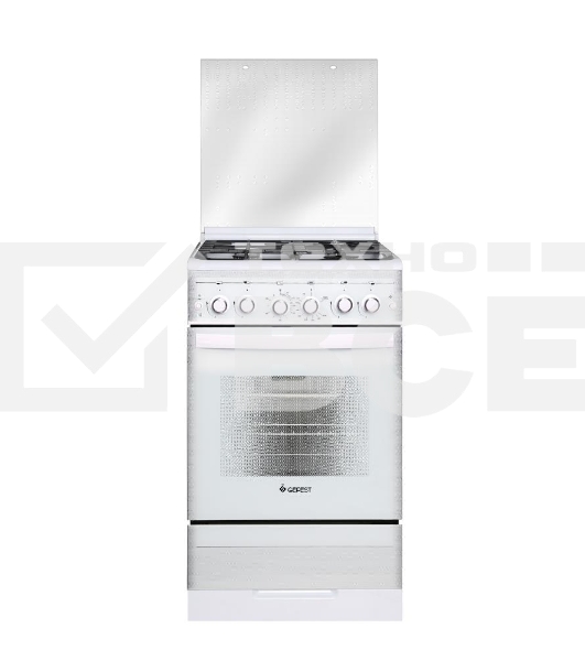 Плита газовая Gefest ПГ 5300-02 0040 белый, конфорок 4 шт, духовка 52 л, 50 см x 85 см x 58.5 см