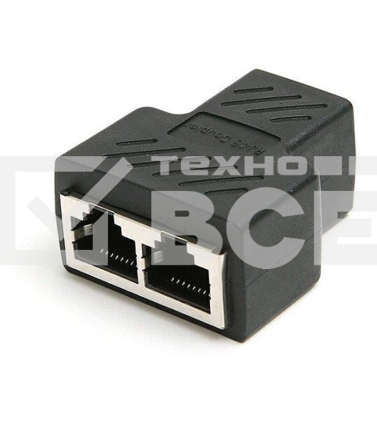 Переходник-разветвитель VCOM RJ-45 8P8C (F)<-->2 x 8P8C (F),FTP, ABS пластик, кат. 5eVCOM <CT252S>