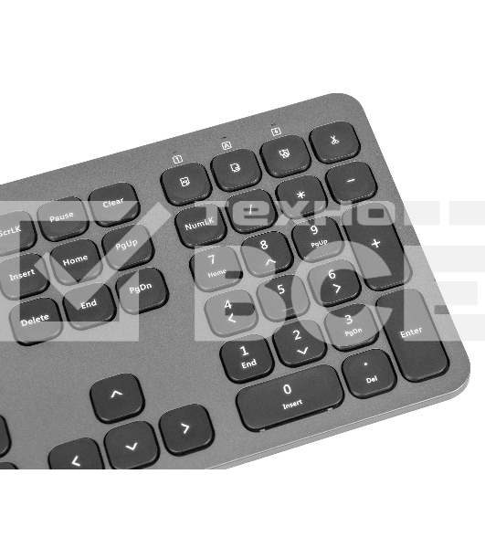 Клавиатура + мышь Оклик 300M клав:серый мышь:серый/черный USB беспроводная slim