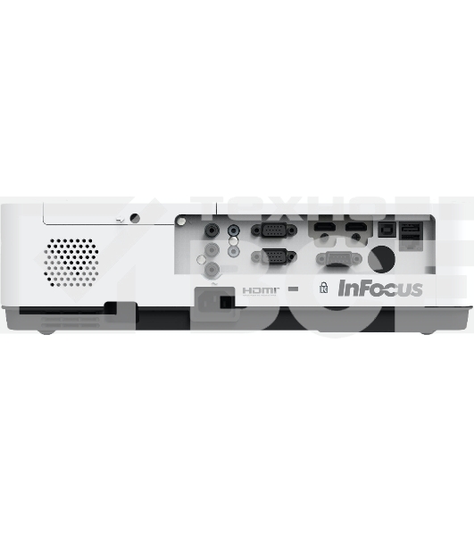 Проектор INFOCUS [IN1024] 3LCD, 4000 lm, XGA (1024x768), 50000:1, 1.481.78:1,3.5mm in,Composite video,Component,VGA IN х2, HDMI IN, Audio in(RCAх2), USB-A, USB B х2, VGA out, Audio 3.5mm out, лампа 20000ч.(ECO mode), RJ45,RS232, 1x16W, 31дБ, 3,3 кг
