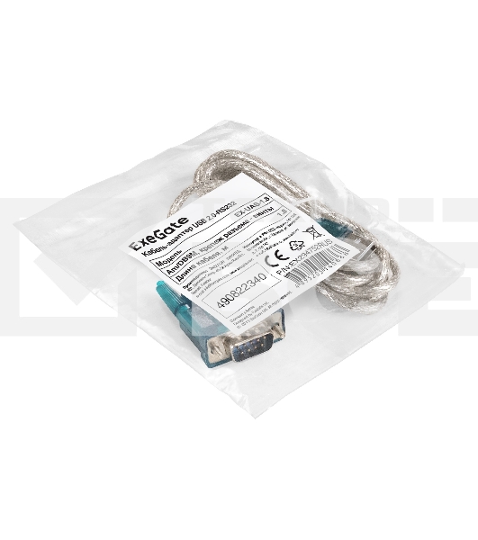 Кабель-адаптер USB 2.0-RS232 ExeGate EX-UAS-1.8 (Am/DB9M, 1,8м, крепеж разъема - винты)