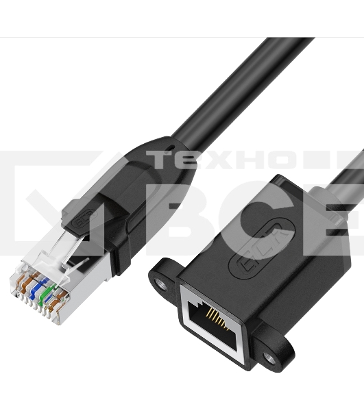 Удлинитель GCR  PROF патч-корда прямой 5.0m, FTP медь, кат.6, 24 AWG, крепление под винт, никелированный коннектор, T568B, GCR-53719