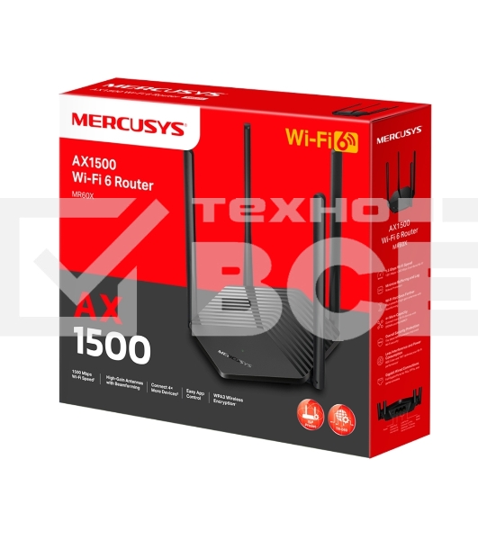 Двухдиапазонный Wi-Fi роутер Mercusys MR60X AX1500