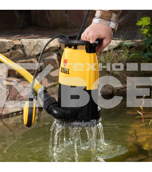 Дренажный насос для чистой и грязной воды DP-600S, 600 Вт, напор 7 м, 13000 л/ч Denzel