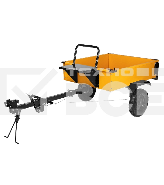 Прицеп для мотоблока TT-500, оцинк., груз. 500 кг, рег. сцепка, колеса 4.00-10, в упаковке Denzel