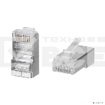 Разъем Cabeus, RJ45, кат. 5е, экр., для одножильного и многожильного кабеля, серебристый, фото 1