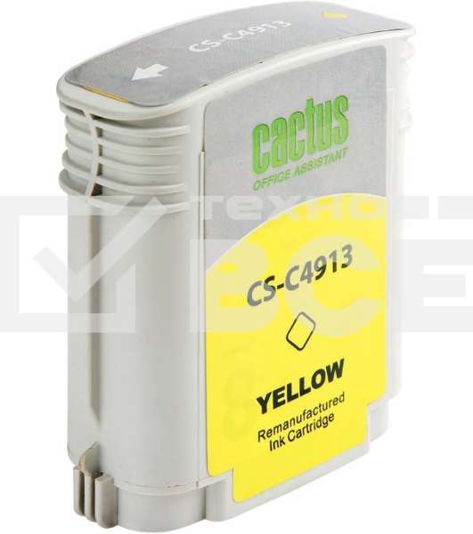Картридж струйный Cactus CS-C4913 №82 жёлтый (72 мл) для HP Design Jet 500/800C