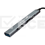 Картридер Type-C/USB-A (3.1) Gembird FD2-MSD-3, 5в1: 2xUSB2.0, USB3.1, SD/TF, кабель 10см, алюминий, фото3