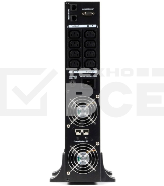 Источник бесперебойного питания Бастион RAPAN-UPS 2000-RACK-IN-4X9-E {Line-interactive, 2000ВА/1400Вт, USB, 8х C13, АКБ 2x 9Ah, подкл АКБ блоков} (8959)