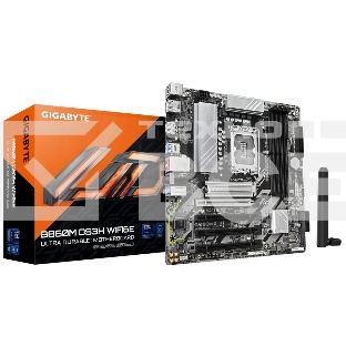 Материнская плата Gigabyte B860M DS3H WIFI6E, LGA1851, Intel B860, 4xDDR5, 4xSATA, 2xM.2, 1xPCIe 5.0 x16, 3xPCIe 4.0 x1, 2xDP, 1xHDMI, 1x2.5Gb LAN, Wi-Fi 6E, Bluetooth 5.3, 1xUSB-C 10Gbps, 2xUSB-A 10Gbps, 4xUSB-A 5Gbps, 7xUSB-A 2.0, 3x3.5 мм, 7.1, mATX