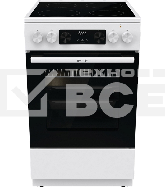 Плита электрическая Gorenje GEC5C42WG белый, конфорок 4 электрических, духовка 70 л, 50 см x 85 см x 59.4 см (без крышки)