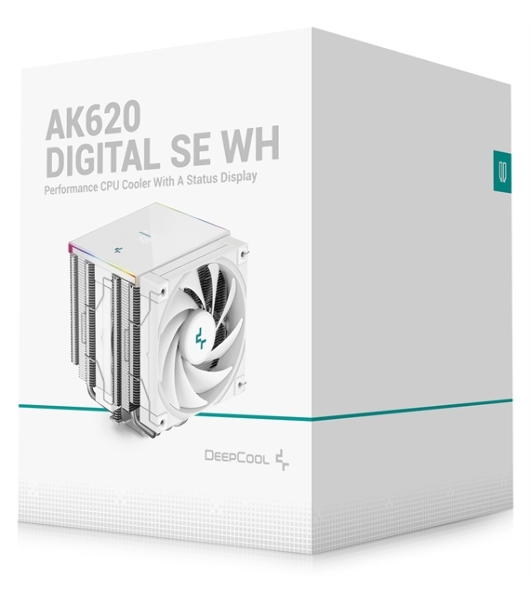 Кулер для процессора DEEPCOOL AK620 DIGITAL SE WH LGA20XX/1700/1200/115X/AM5/AM4 (9шт/кор, TDP 260W, PWM, DUAL Fan 120мм, 6 тепл. трубок, ARGb, белый) RET (R-AK620-WHADMN-GJD)