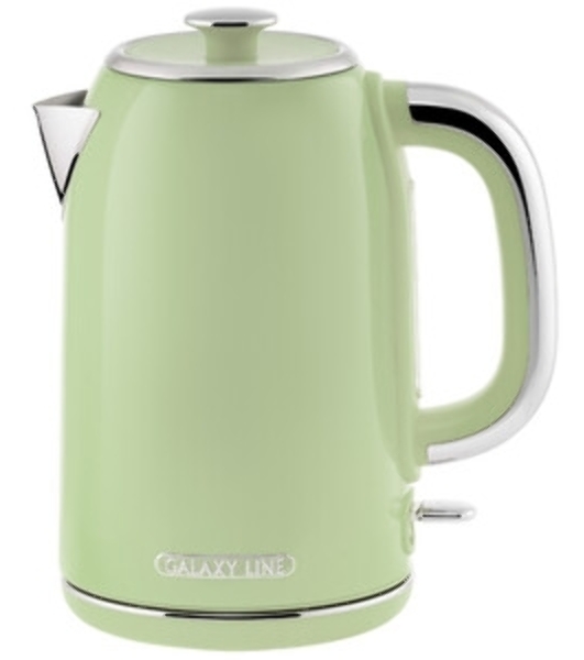 Чайник электрический Galaxy Line GL 0344, райская олива, металл, 2200 Вт, 1.7 л