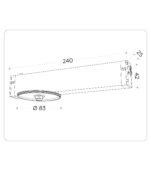 Крепеж трековый для корпуса A2541 WH белый DIY D85mm 232*83*55