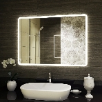 Зеркало Bau Stil 100х70, LED подсветка, сенсор, пластиковый защитный корпус, фото2