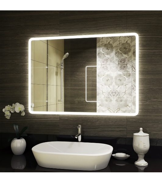 Зеркало Bau Stil 100х70, LED подсветка, сенсор, пластиковый защитный корпус