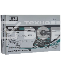 Набор инструментов STELS 141011/4'' CrV пластиковый кейс 57 предм.