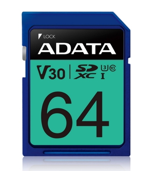 Флеш карта SD ADATA 64Gb ADATA Premier Pro SDXC Class 10 UHS-I U3 V30S 95/60 MB/s