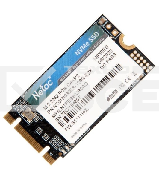 Накопитель SSD Netac N930ES, 128GB, PCIe 3.0 x2, M.2 2242, NVMe, R/W 1650/1500
