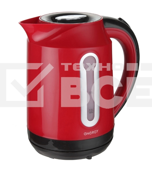 Чайник электрический Energy E-210 1,7л пластик,красный, 1850-2200 Вт (153084)