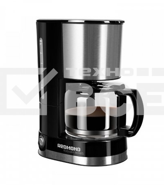 Кофеварка капельная Redmond RCM-M1507 черный/серебристый, исп. кофе - молотый, 0.6 л, 600 Вт