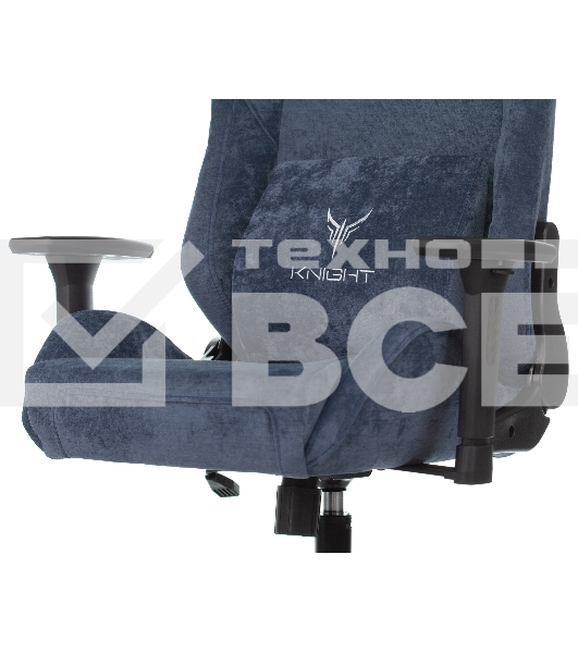 Кресло игровое Knight N1 Fabric синий Light-27 с подголов. крестовина металл
