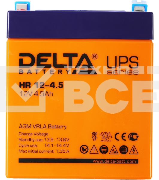 Батарея Delta HR 12-4.5 (12V, 4.5Ah)