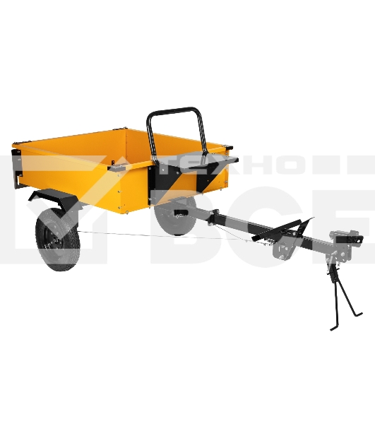 Прицеп для мотоблока TT-500, оцинк., груз. 500 кг, рег. сцепка, колеса 4.00-10, в упаковке Denzel