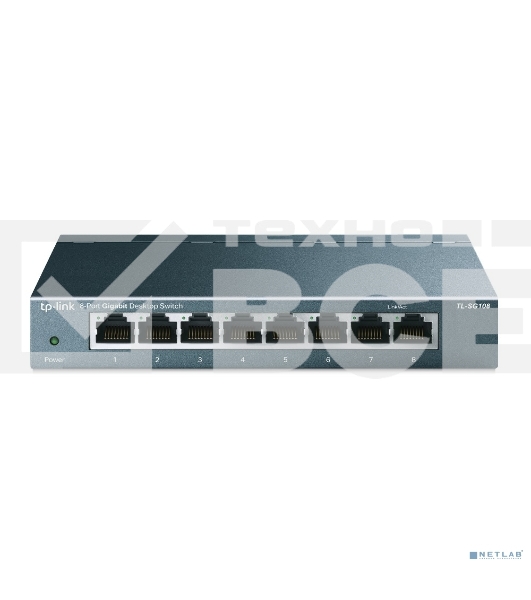 Коммутатор TP-Link SMB TL-SG108 8-port Desktop Gigabit Switch, 8 10/100/1000M RJ45 ports,metal case