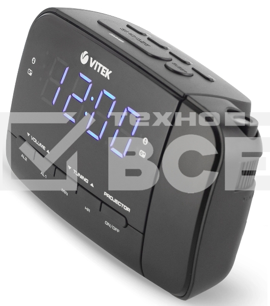 Радиочасы Vitek VT-6611(BK) FM 87,5-108,0 МГц, AM 522-1620 KГц.Размер дисплея	0,9 дюйм.