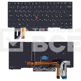 Клавиатура для ноутбука Lenovo ThinkPad E480 E485 черная с подсветкой