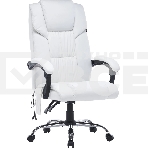 Кресло компьютерное Cactus CS-CHR-OC02M-WT белый, эко.кожа, крестов. сталь, фото8