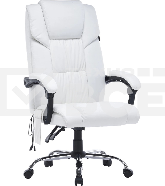 Кресло компьютерное Cactus CS-CHR-OC02M-WT белый, эко.кожа, крестов. сталь