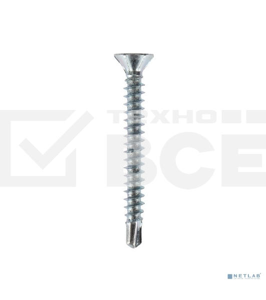 Саморез оконный KRANZ сверло, 3.9х35, белый цинк, короб (500 шт./уп.)