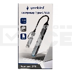 Картридер Type-C/USB-A (3.1) Gembird FD2-MSD-3, 5в1: 2xUSB2.0, USB3.1, SD/TF, кабель 10см, алюминий, фото2