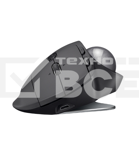 Трекбол беспроводной Logitech MX Ergo графитовый, 2048 dpi, радиоканал, Bluetooth, USB, кнопки - 8